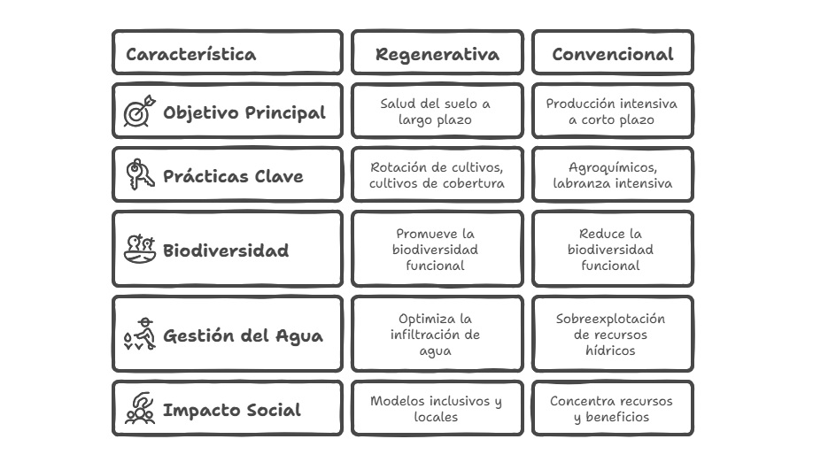 Agricultura regenerativa vs. agricultura convencional