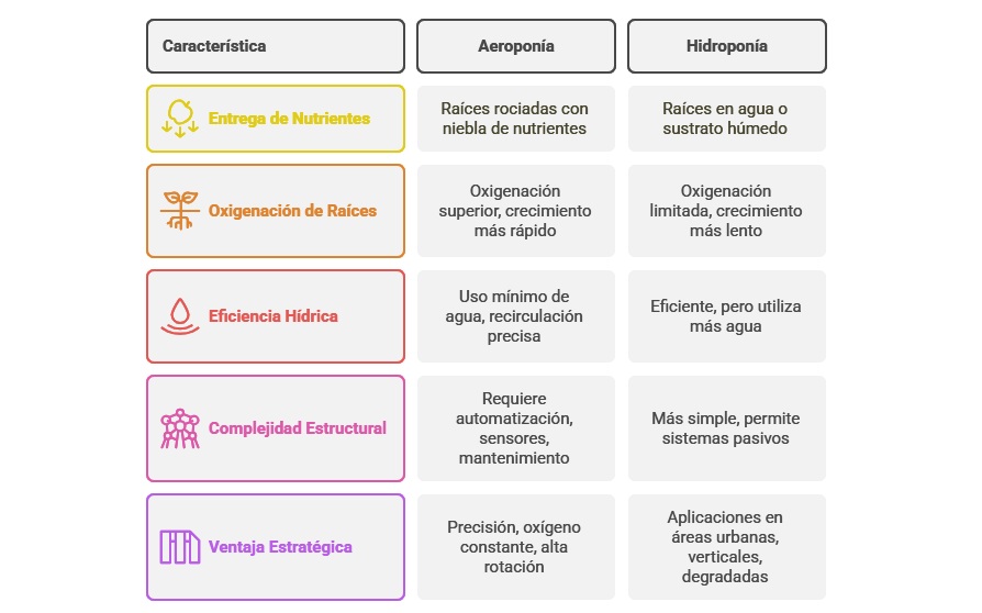 Diferencias entre aeroponía e hidroponía